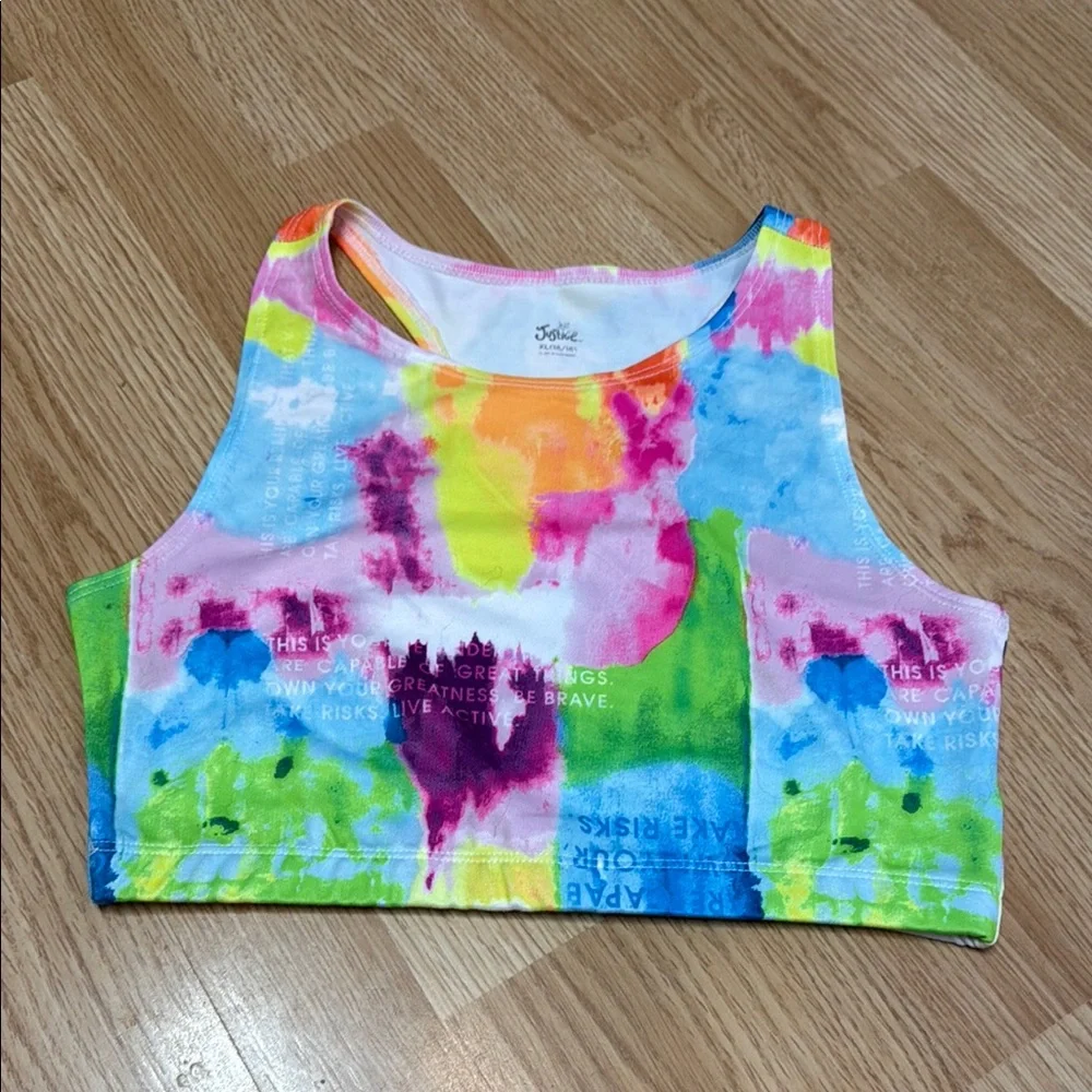 Justice XL 16 18 Rainbow Tie Dye Sports Bra Athletic Activewear Athleisure